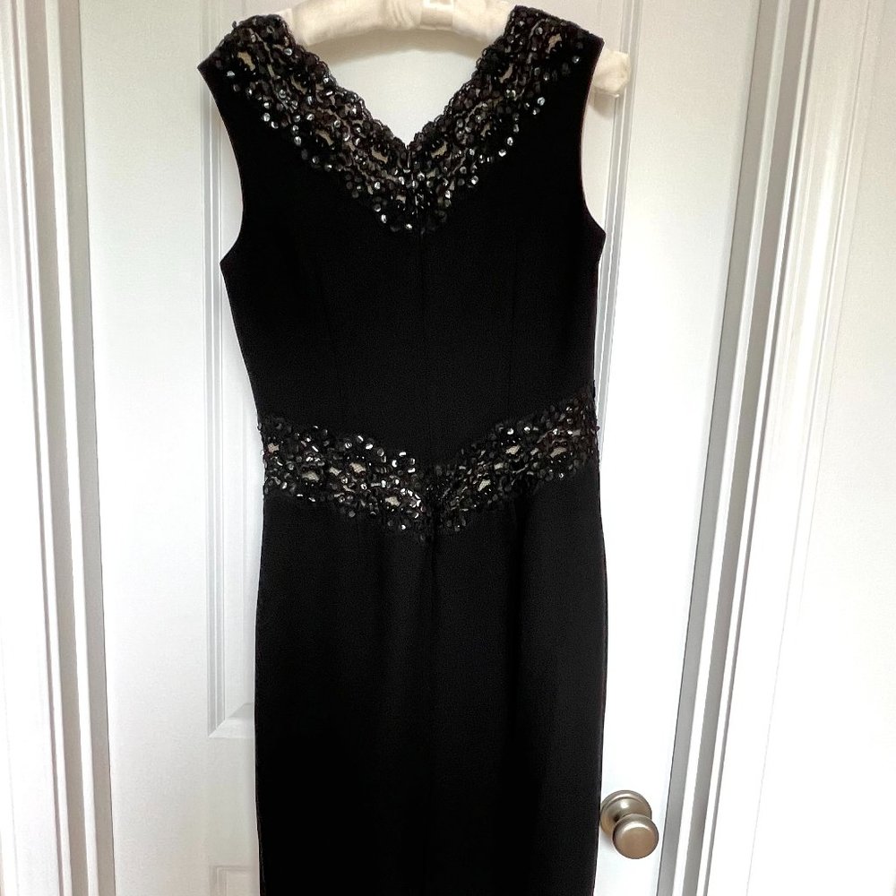 NWOT - Maggy London Black Label Black Beaded Sheath Dress